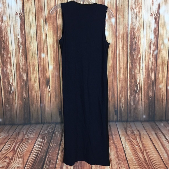 Anthro Postmark XS Navy Knit HiSlit Side MaxiDress - Picture 2 of 7